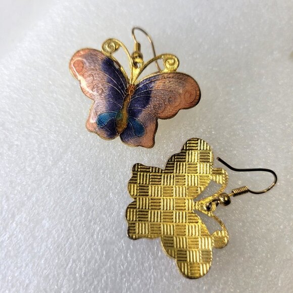 Enamel Butterfly Earrings - Picture 7 of 11